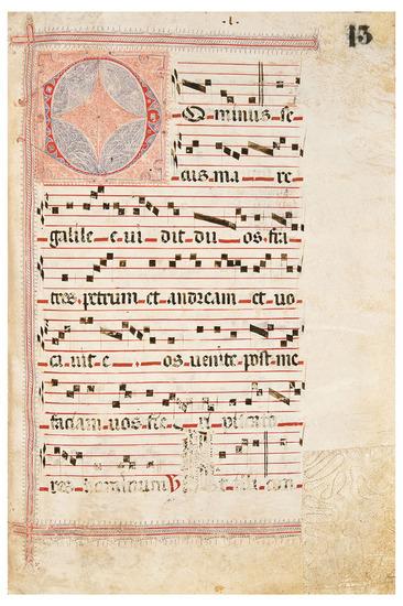 Appraisal: ANTIPHONAL in Latin Spain th Century decorated manuscript on vellum