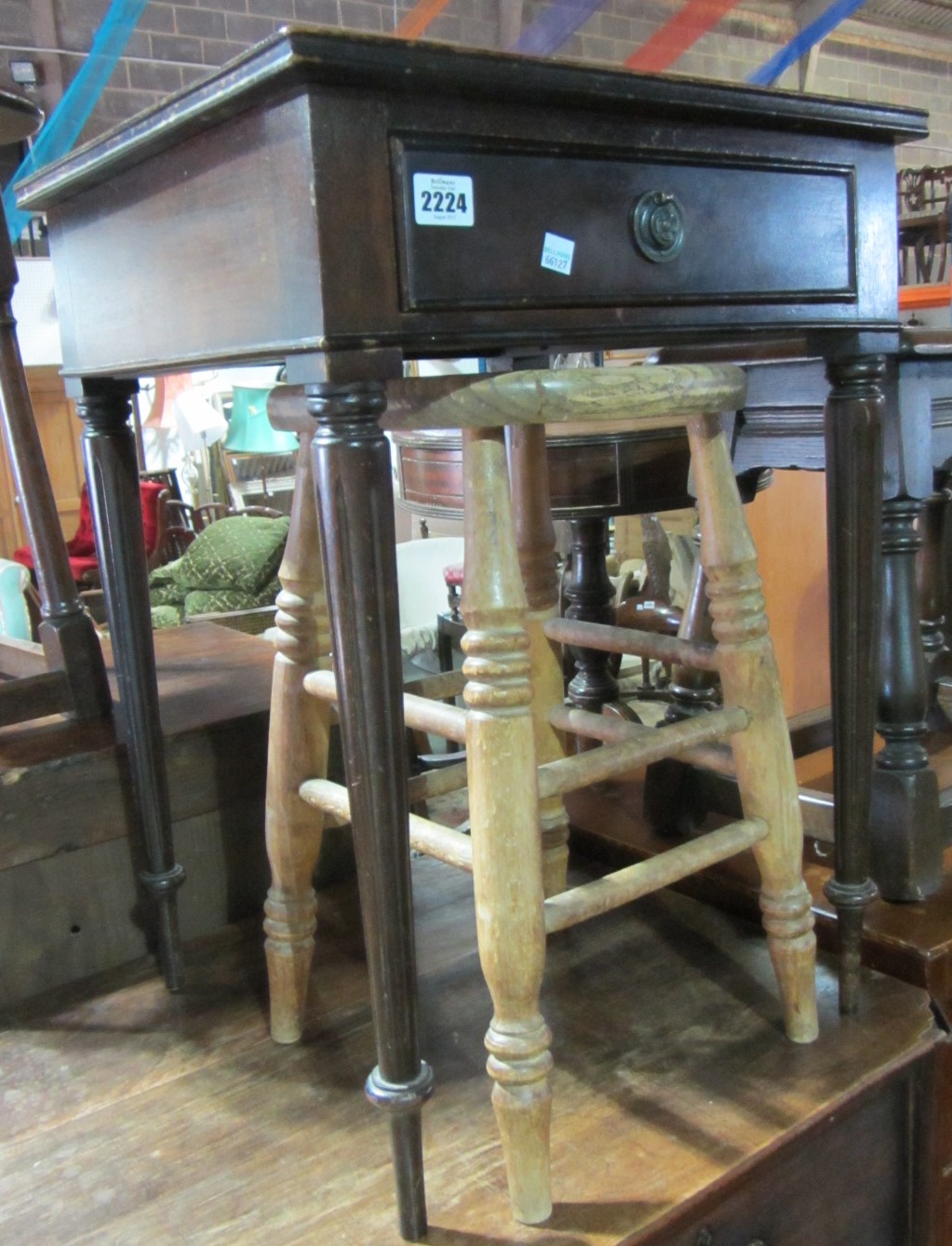 Appraisal: A th century single drawer bedside table and an elm