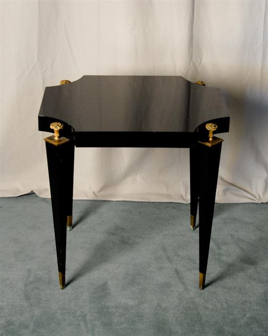 Appraisal: A Continental Neoclassical-style Side Table ebonized overall rectilinear with ovolo