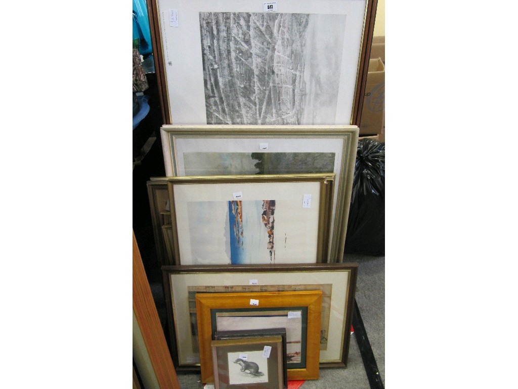 Appraisal: Lot comprising twelve various framed pictures and prints