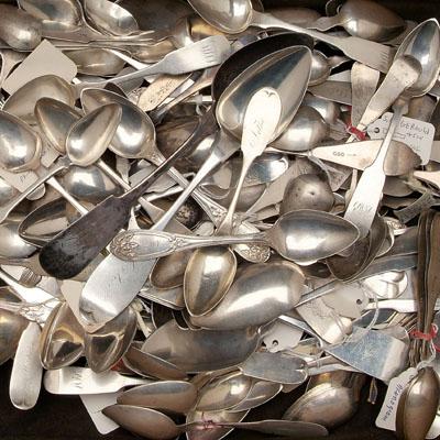 Appraisal: coin silver spoons various makers some unmarked oz T detailed