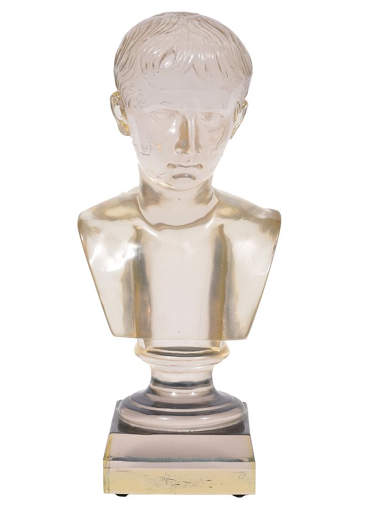 Appraisal: Dorothy Thorpe Clear Resin Male Bust Dorothy Thorpe 's clear