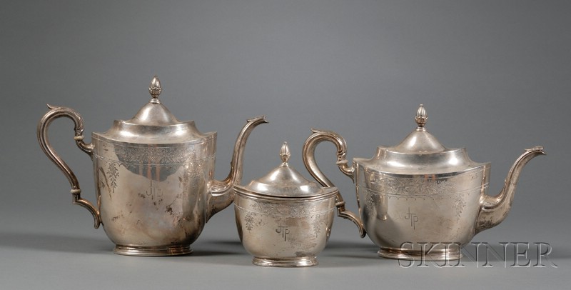 Appraisal: Three Piece International Sterling Classical Revival Partial Tea Set th