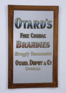 Appraisal: Early th c mirrored advertising sign Early th century framed