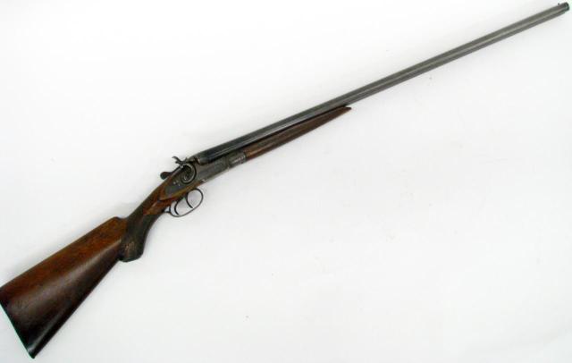 Appraisal: Antique S S double barrel GA shotgun marked Bridge Gun