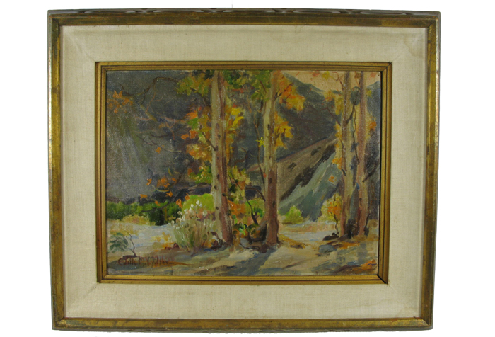 Appraisal: EDITH MAUDE MILLER oil on canvas board Los Angeles California