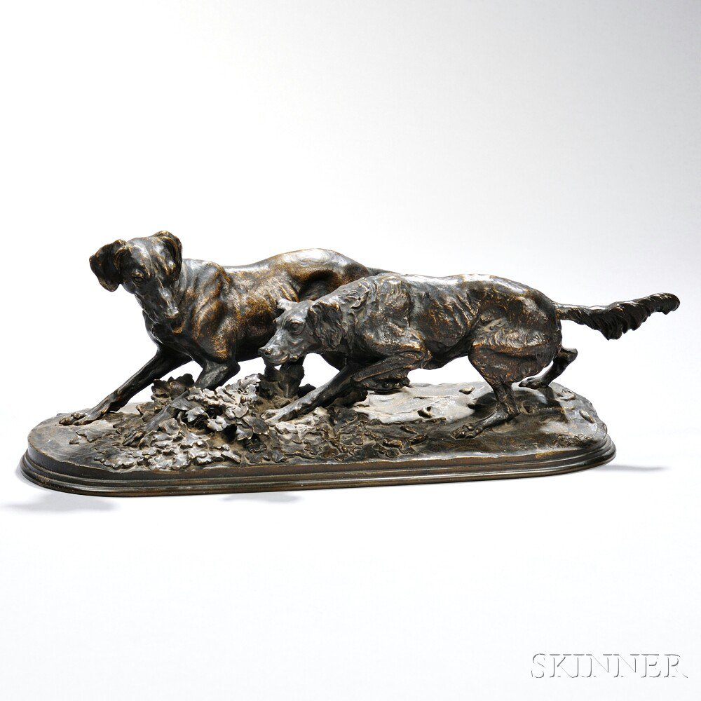 Appraisal: After Pierre-Jules M ne French - Bronze of Two Hounds