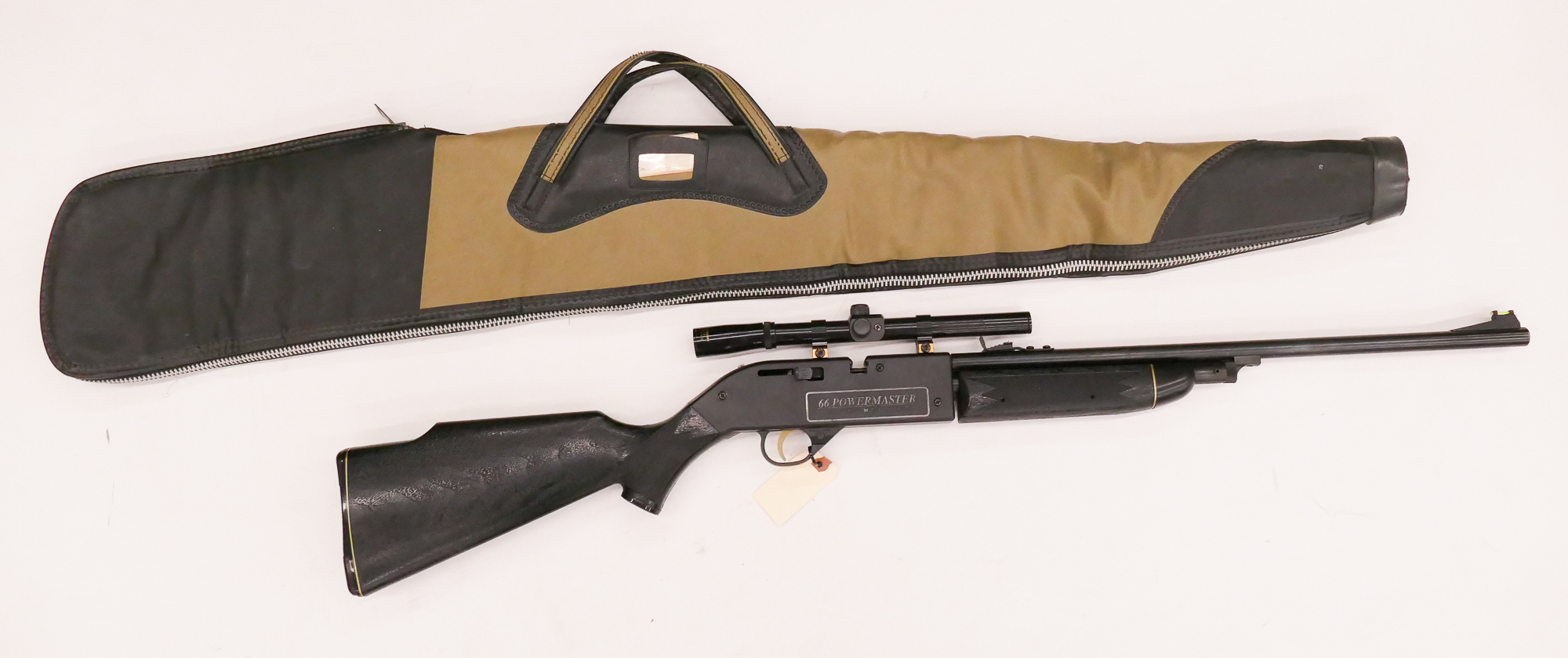 Appraisal: Crossman Powermaster Pellet Rifle x Scope Serial Comes with soft