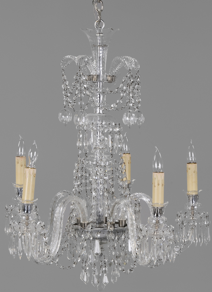 Appraisal: Regency Style Chandelier th century five lights feathered crown hung