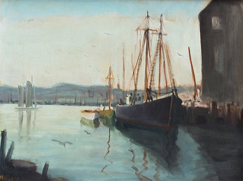 Appraisal: NELSON May A American th Century Gloucester Oil Canvasboard ''