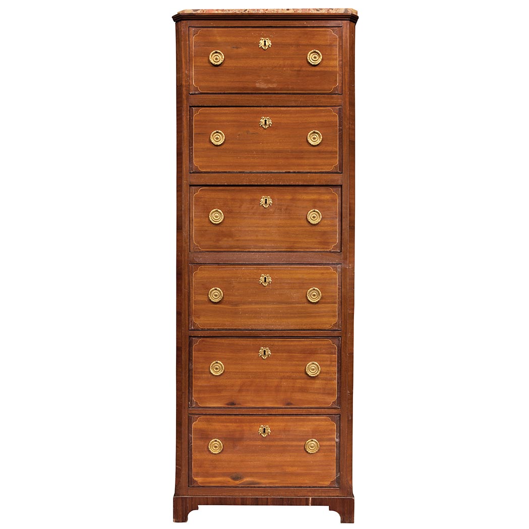 Appraisal: Louis XVI Tulipwood and Kingwood Tall Chest of Drawers The