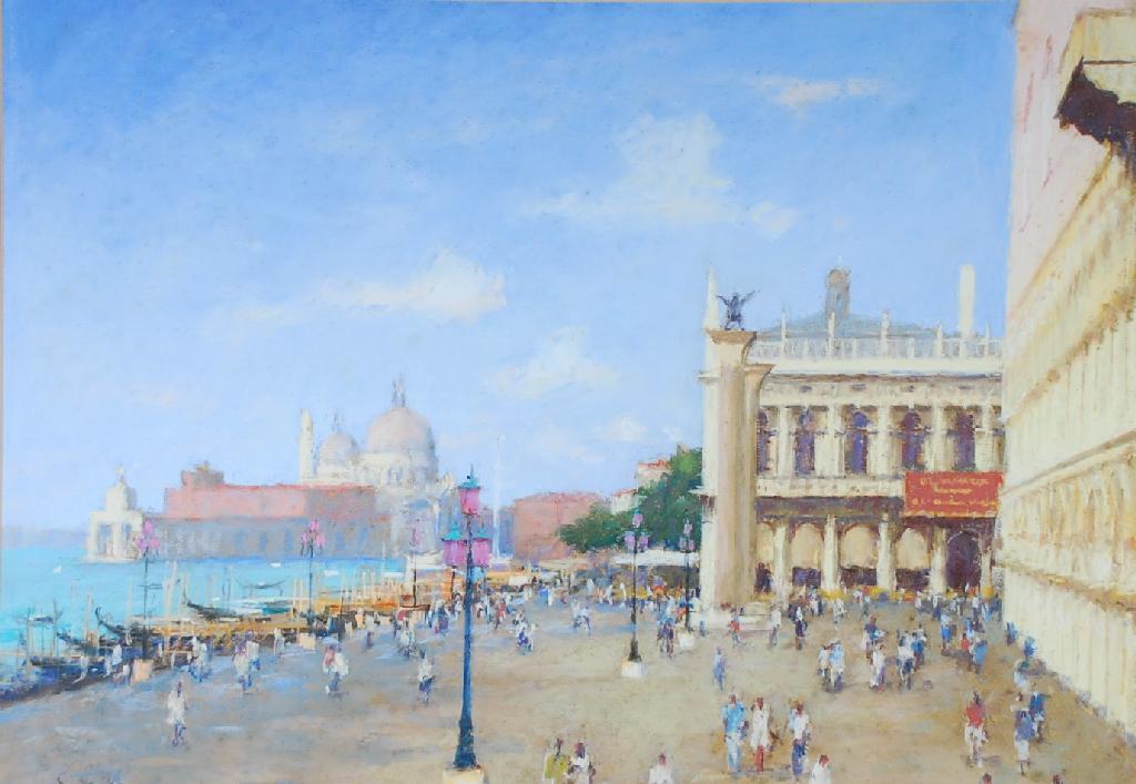 Appraisal: BOB RICHARDSON b PASTEL Venice open square signed x cm