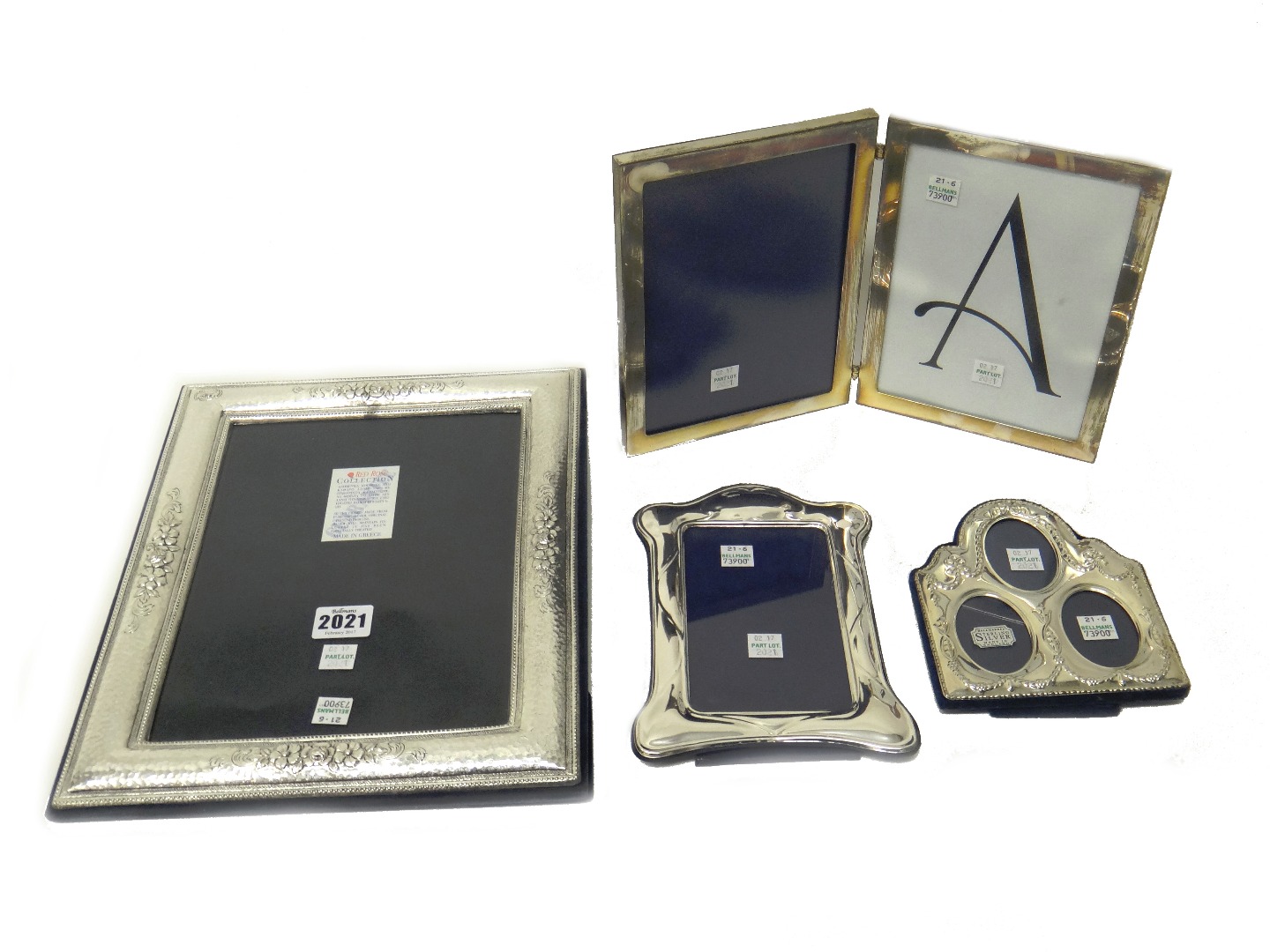 Appraisal: A Greek silver mounted rectangular photograph frame having a beaten