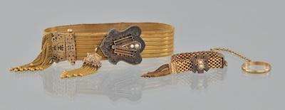 Appraisal: A Victorian Gold Garter Bracelet and Ring Tested k yellow