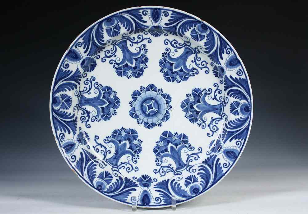 Appraisal: LARGE DELFT PLATTER - Unusually Large th c Delft Platter