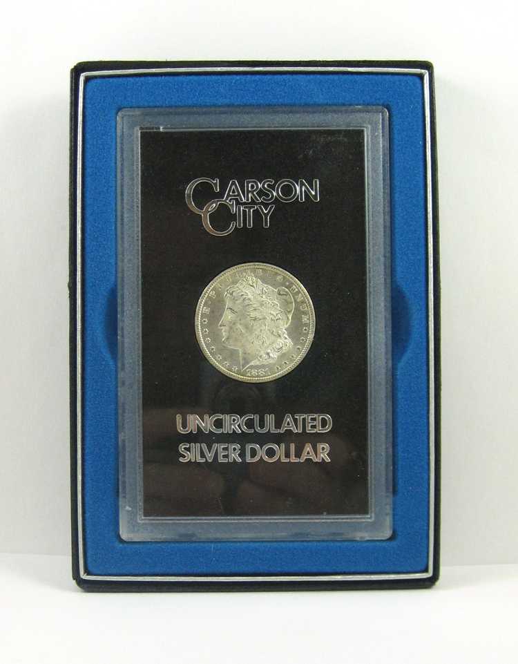 Appraisal: -CC CARSON CITY SILVER MORGAN DOLLAR cased and boxed