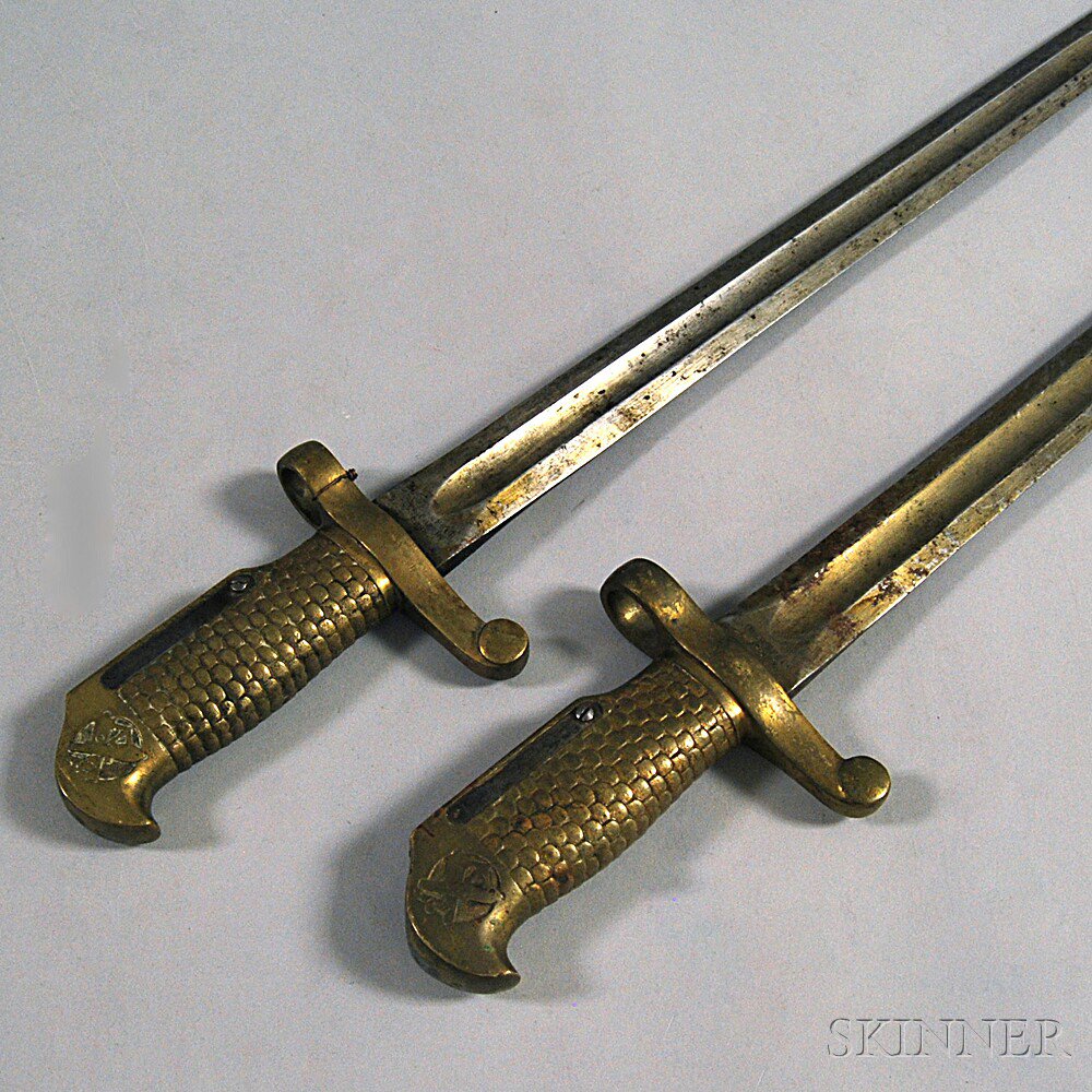 Appraisal: Two Model Ames Co Naval Bayonets Chicopee Massachusetts each stamped