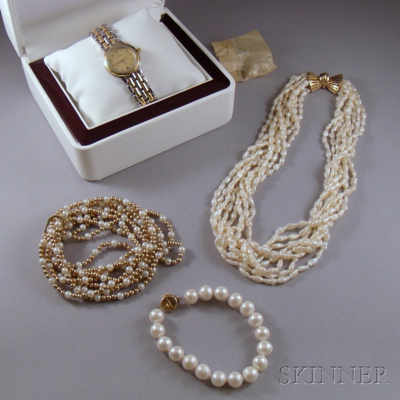 Appraisal: Small Group of Estate Jewelry including a gold bead and