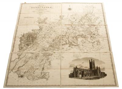 Appraisal: Greenwood Pringle Co Gloucestershire six eight-section maps published Nov printed