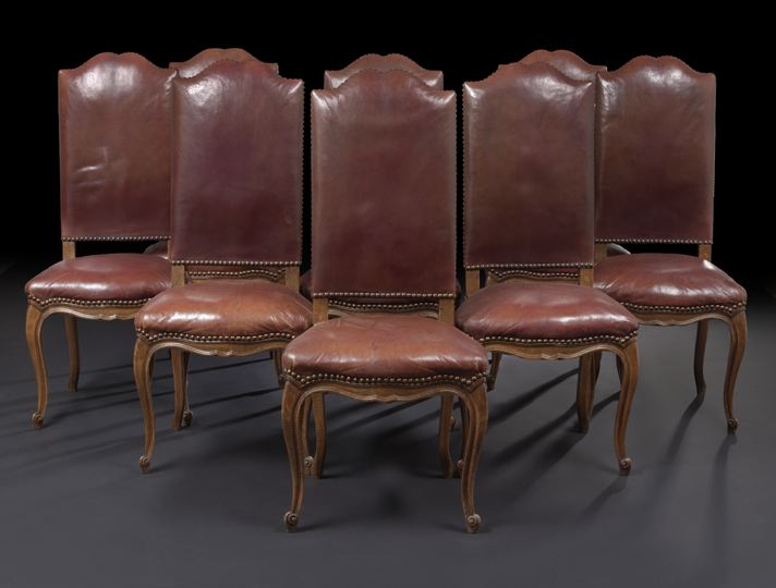 Appraisal: Suite of Eight Louis XV-Style Fruitwood Sidechairs fourth quarter th