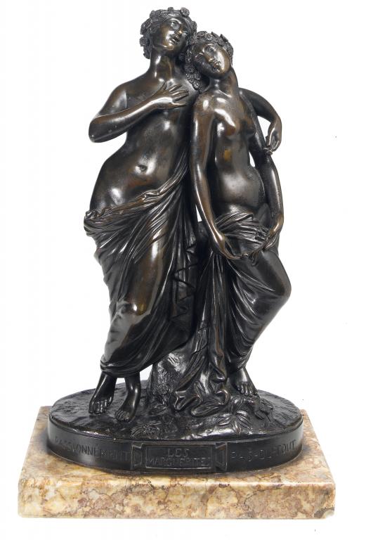 Appraisal: A FRENCH BRONZE GROUP OF LES MARGUERITES AFTER JOSEPH MARIUS