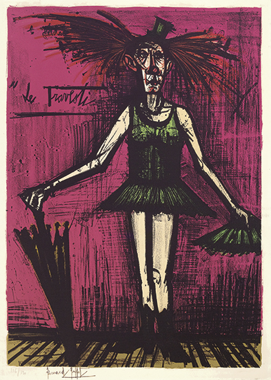 Appraisal: BERNARD BUFFET Two color lithographs Le Travesti x mm x