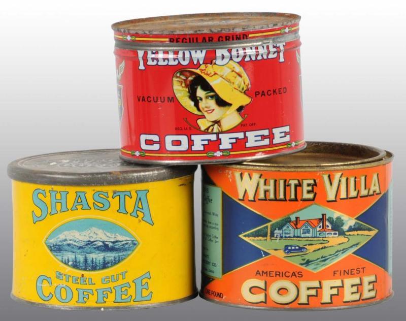 Appraisal: Lot of -Pound Coffee Tins Description Includes one for White