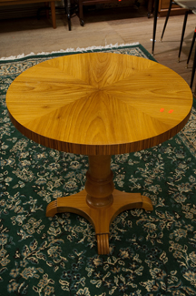 Appraisal: ROUND BLONDWOOD DECO CENTRE TABLE