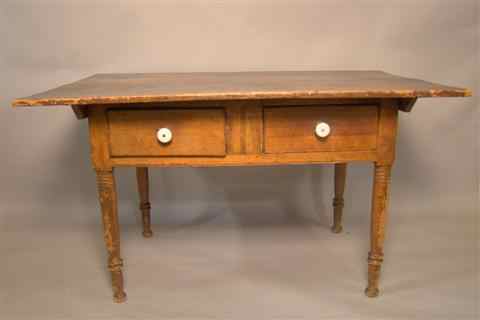 Appraisal: AMERICAN PROVINCIAL PINE TAVERN TABLE th century the rectangular removable