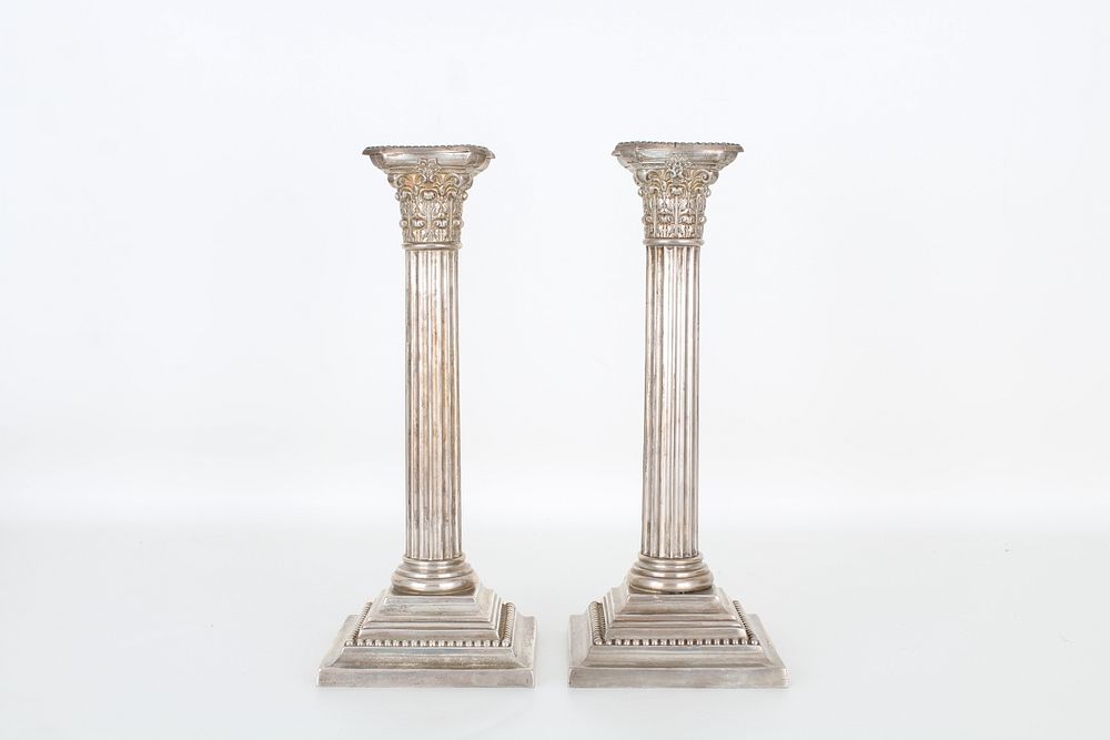 Appraisal: Gorham Sterling Corinthian Column Candlesticks Gorham Weighted Sterling Corinthian Column