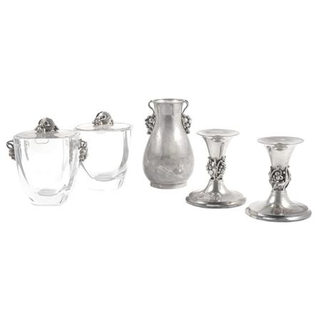 Appraisal: Group of Five Danish Silver Table Articles Estimate -