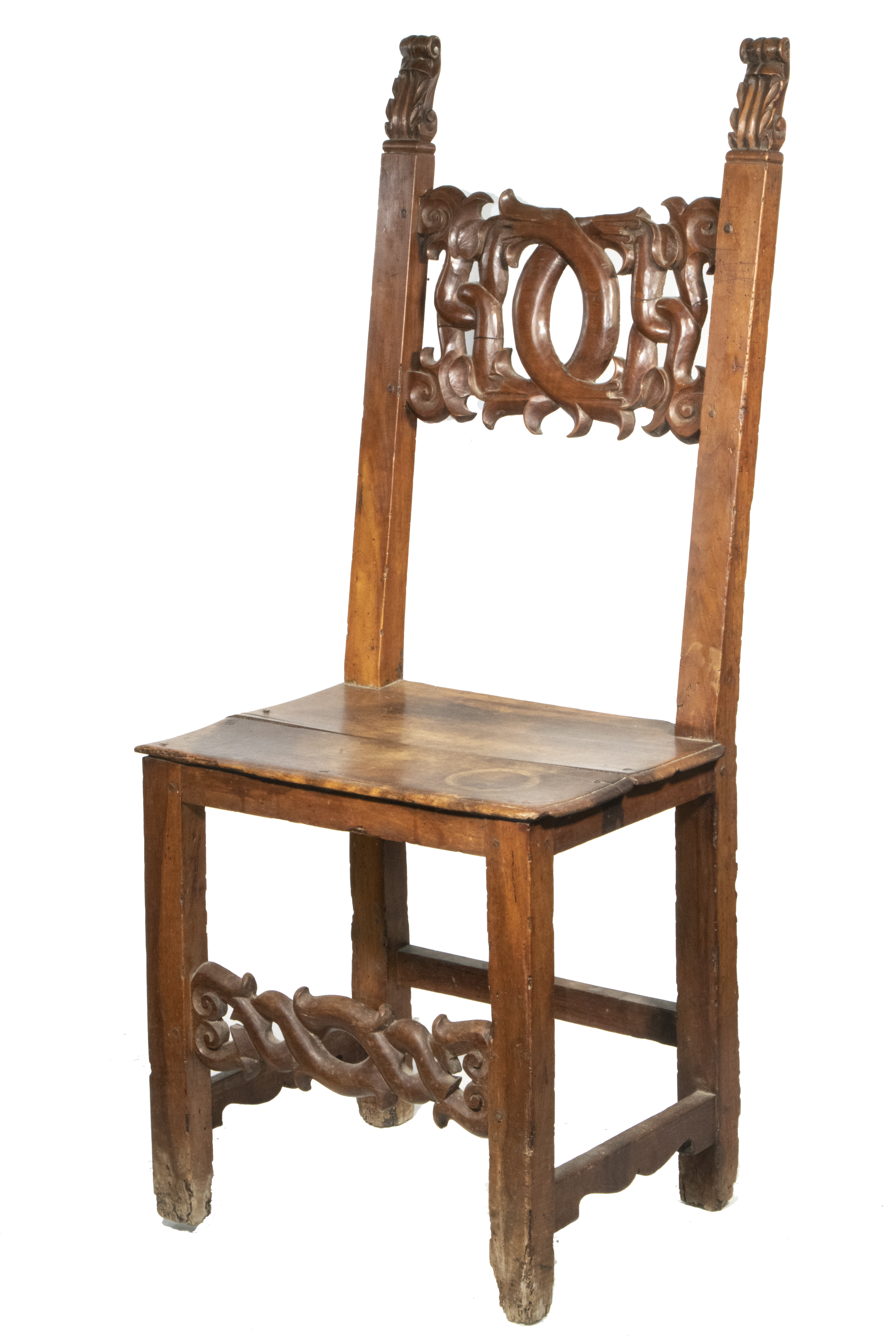 Appraisal: CONTINENTAL WALNUT SIDE CHAIR th c Joined Chair probably Italian