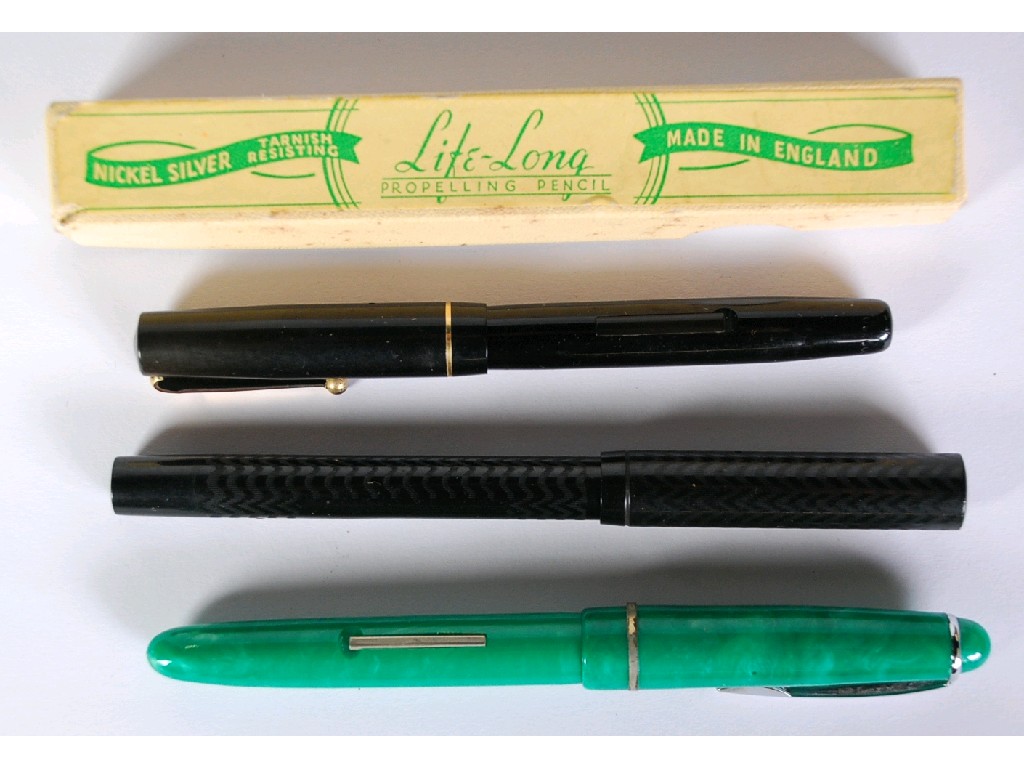 Appraisal: SWANN 'MABIE TODD' SELF FILLER BLACK CASED FOUNTAIN PEN with