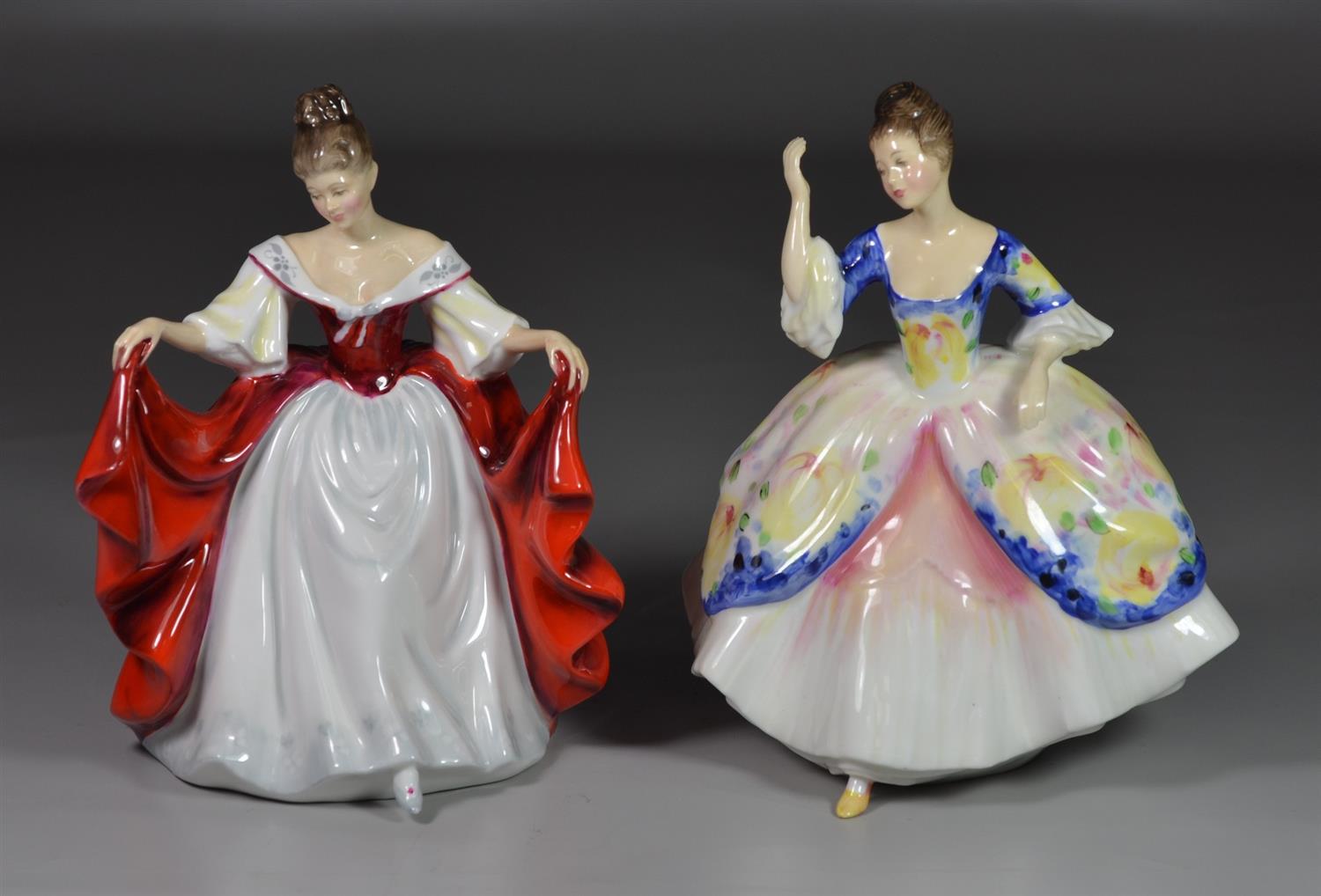 Appraisal: Royal Doulton bone china figurines Sara HN Christine HN tallest