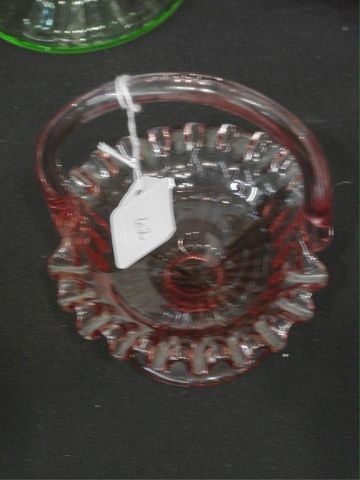 Appraisal: SMALL GLASS BASKET