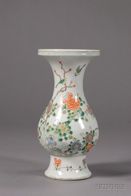 Appraisal: Porcelain Vase China th century Tsun shape with floral decoration