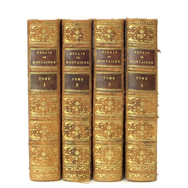 Appraisal: Montaigne Michel Essais Paris volumes gilt-decorated calf over marbled boards