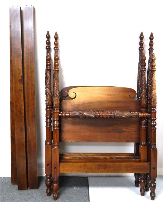 Appraisal: Pair of four poster beds with pineapple finials th C