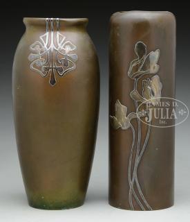 Appraisal: TWO SILVER AND BRONZE VASES BY THE HEINTZ ART METAL