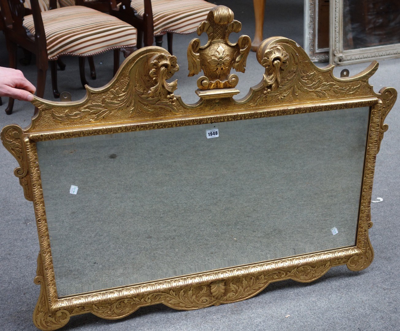 Appraisal: A George I style gilt framed mirror with cartouche and