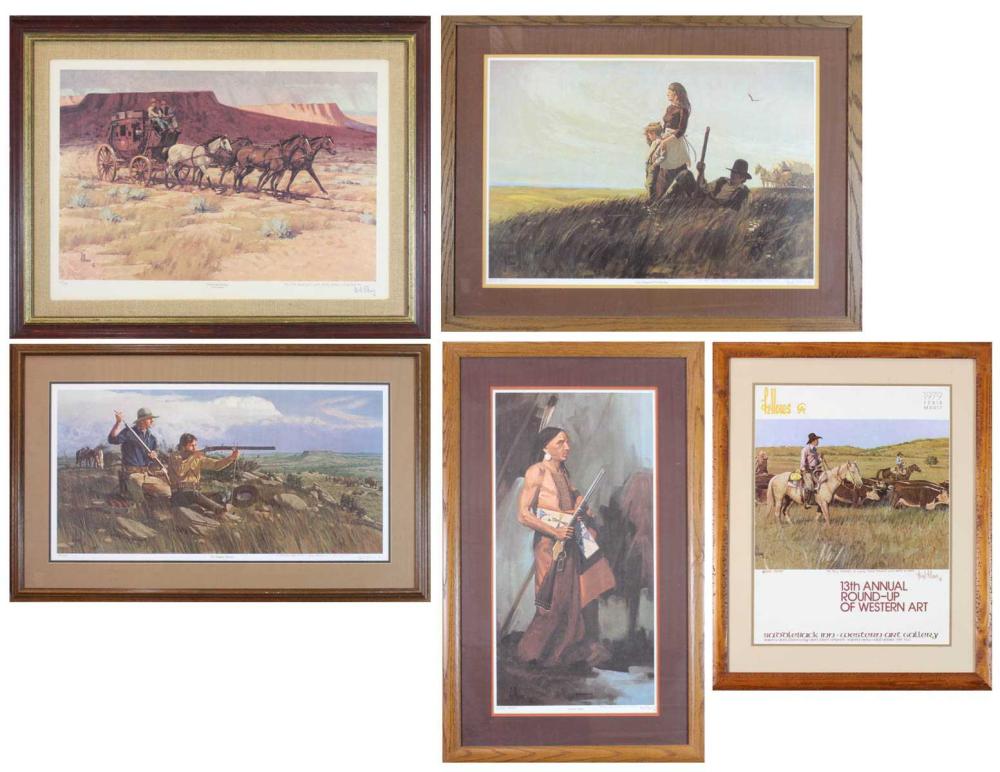 Appraisal: FRED FELLOWS Arizona California b five Western scene prints each