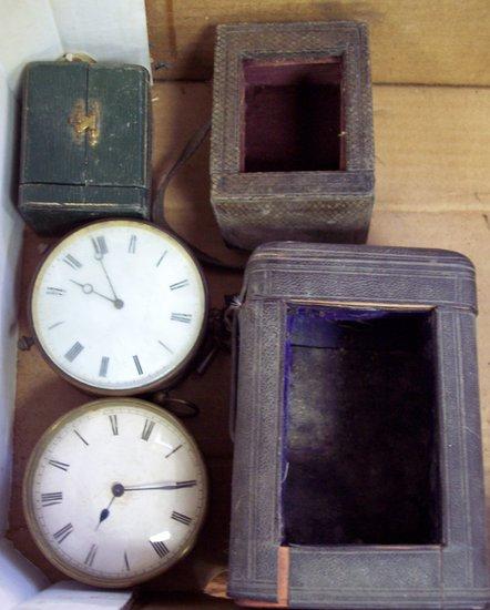 Appraisal: Two circular brass table clocks and sundry clock cases etc