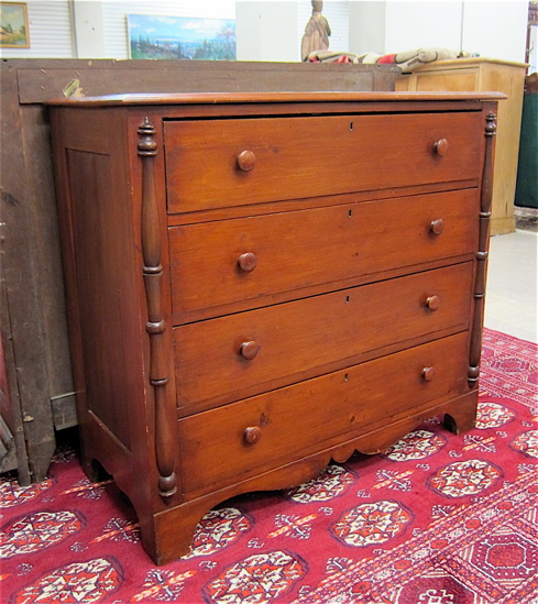 Appraisal: VICTORIAN PINE CHEST OF DRAWERS American late th century having