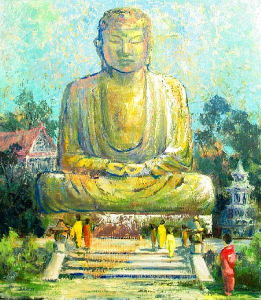 Appraisal: Mary Jarrett American - A View of the Great Buddha