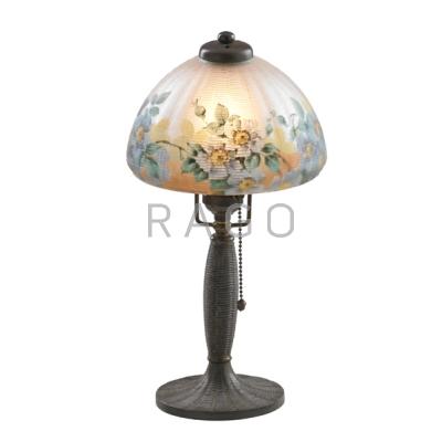 Appraisal: HANDEL Boudoir lamp with reverse-painted floral shade Meriden CT s