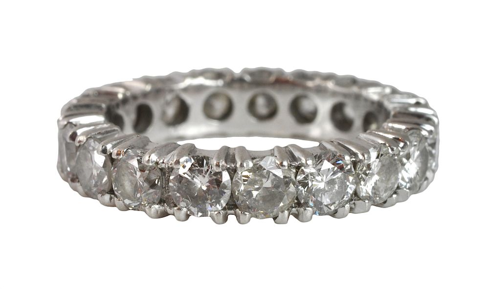 Appraisal: Ladies Platinum Diamond Eternity Band Ladies platinum and diamond eternity