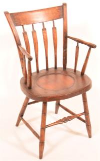 Appraisal: PA Raked Arrow Back Windsor Armchair th Century Pennsylvania Raked