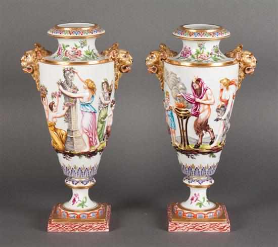 Appraisal: Pair of Capodimonte porcelain figural vases early th century with