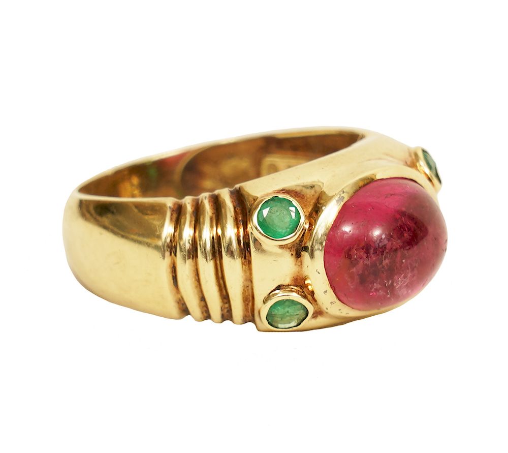 Appraisal: David Yurman Kt YG Tourmaline Emerald Ring David Yurman pink