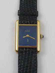 Appraisal: Le must de Cartier silver gilt tank wrist watch with